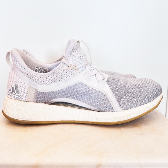EUC Adidas PureBoost X Clima 'White Grey' Women’s Running Shoe Athletic sneaker - Picture 1 of 6